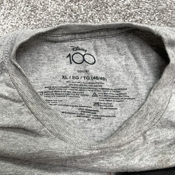 Disney Mickey Mouse Graphic T-Shirt Mens XL Gray Crew Neck Short Sleeve Tee Top - Picture 4 of 11